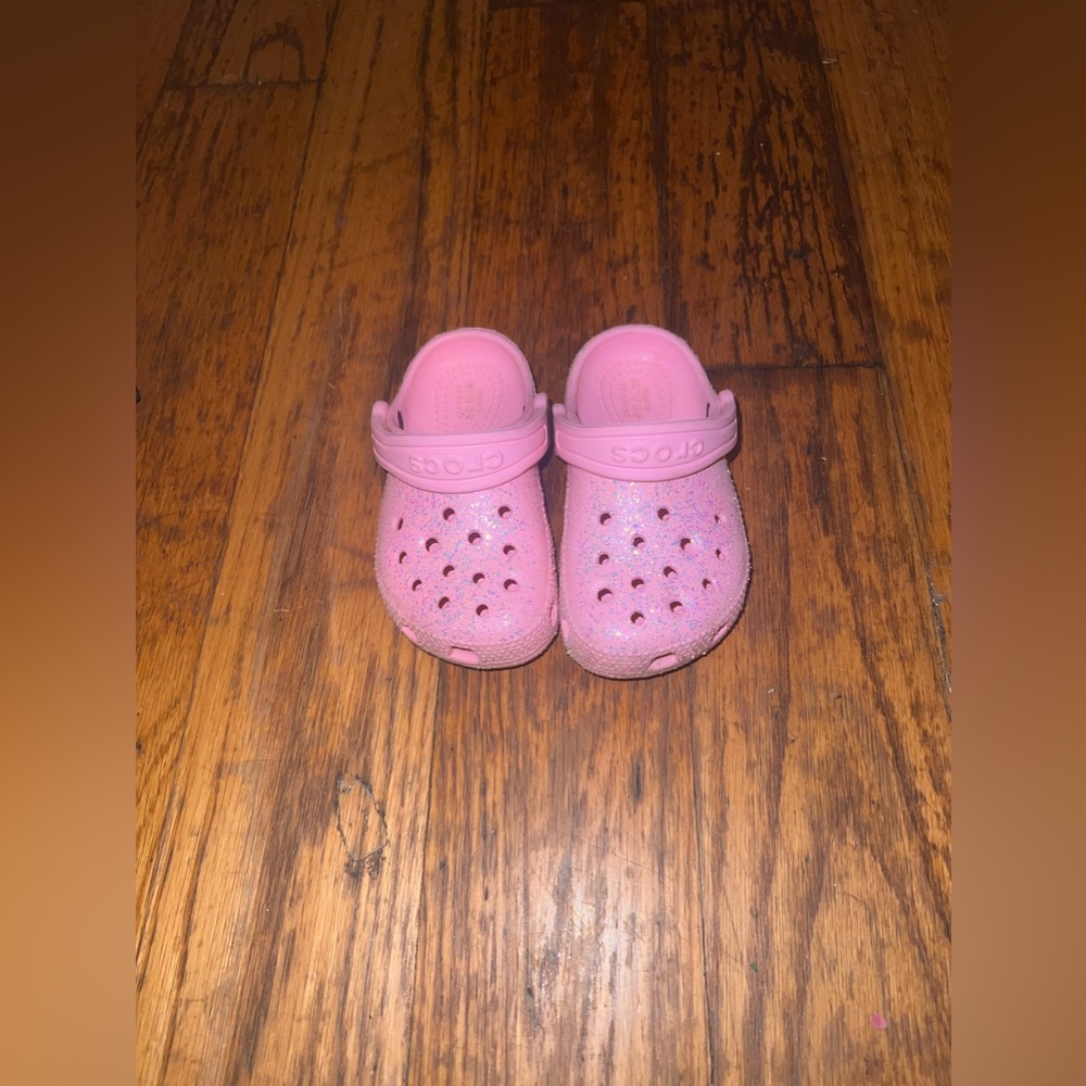 Pink Glitter Toddler Girl Crocs